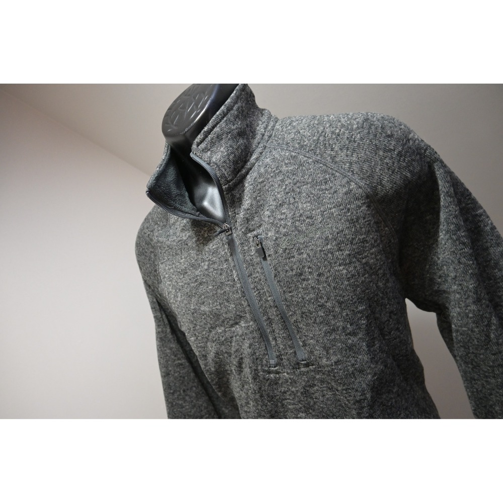 Eddie Bauer 1/4 Zip Fleece Pullover Jacket Mens Large Gray Perforamnce Excellent